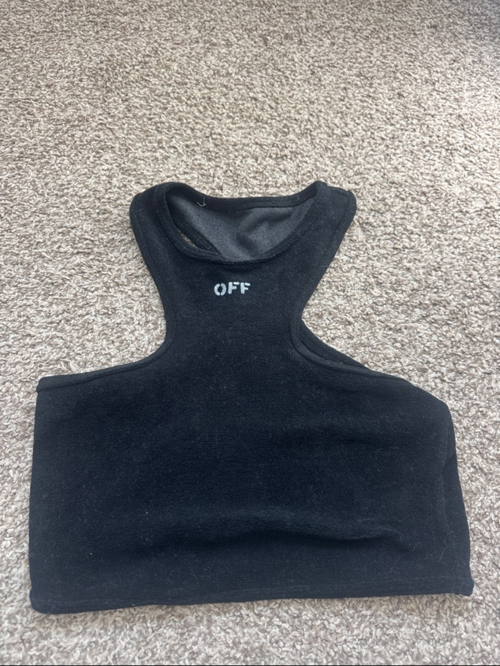 Off-White Black Cropped Racerback Tank